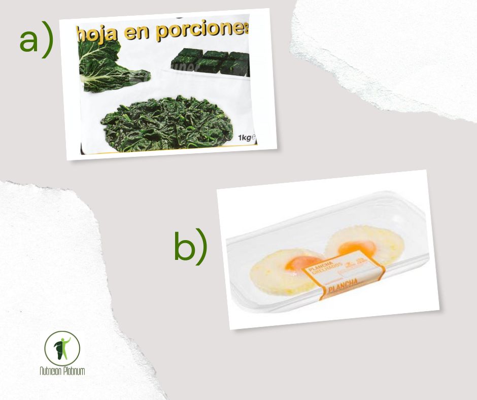 Acelgas salteadas con huevos a la plancha precocinados